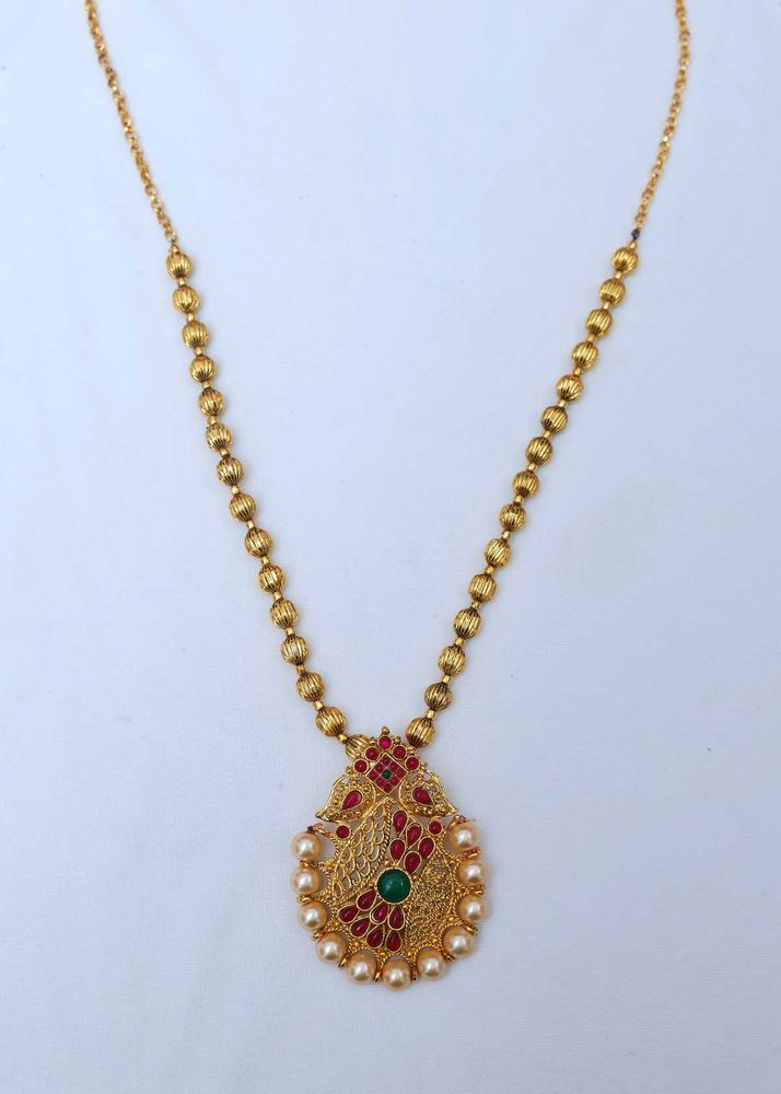 Gold Toned Peacock Necklace