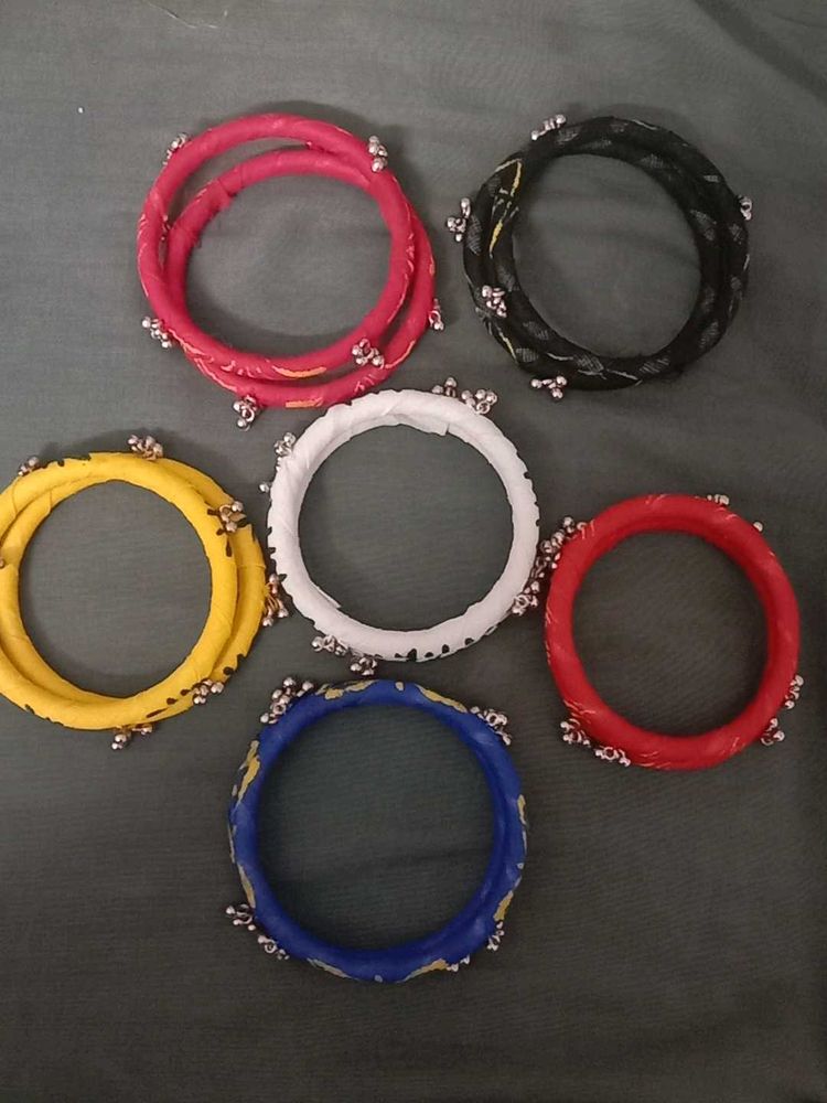 Set of Colorful Bangles with Bells