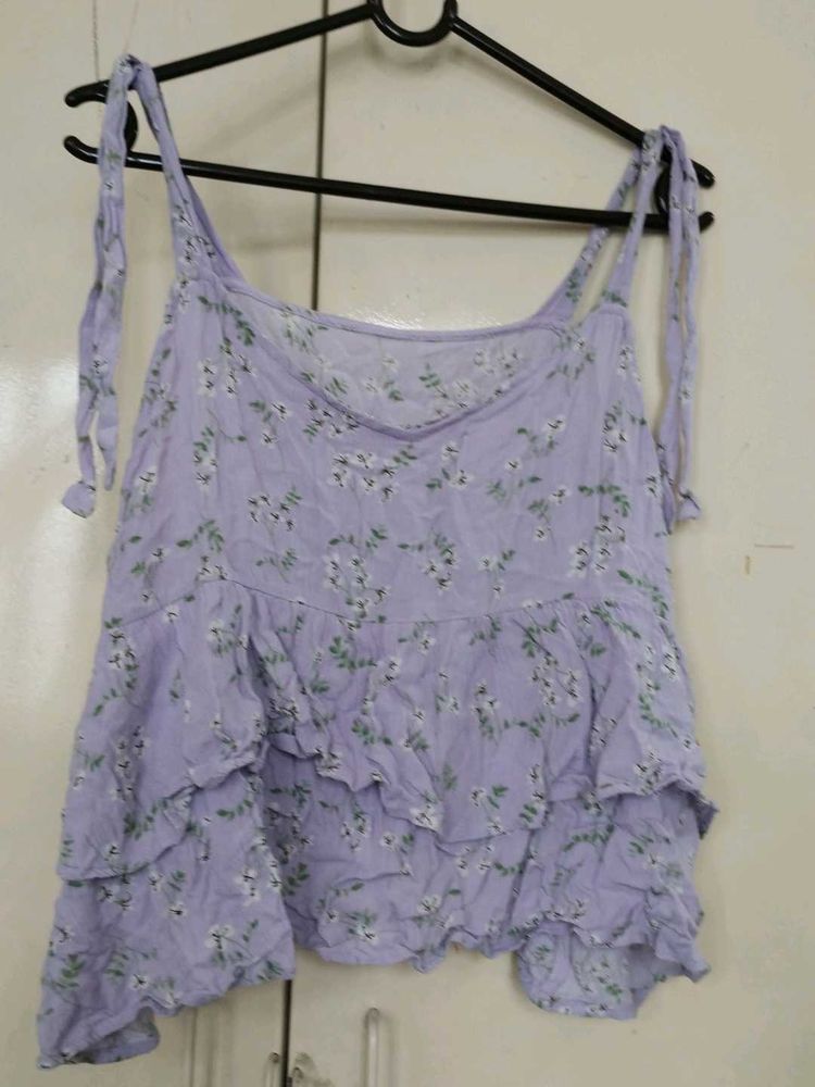 Sweet Lavender Floral Tiered Tank Top