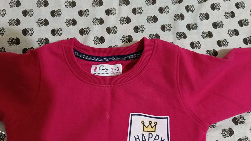 Cute Pink "Happy" Sweatshirt