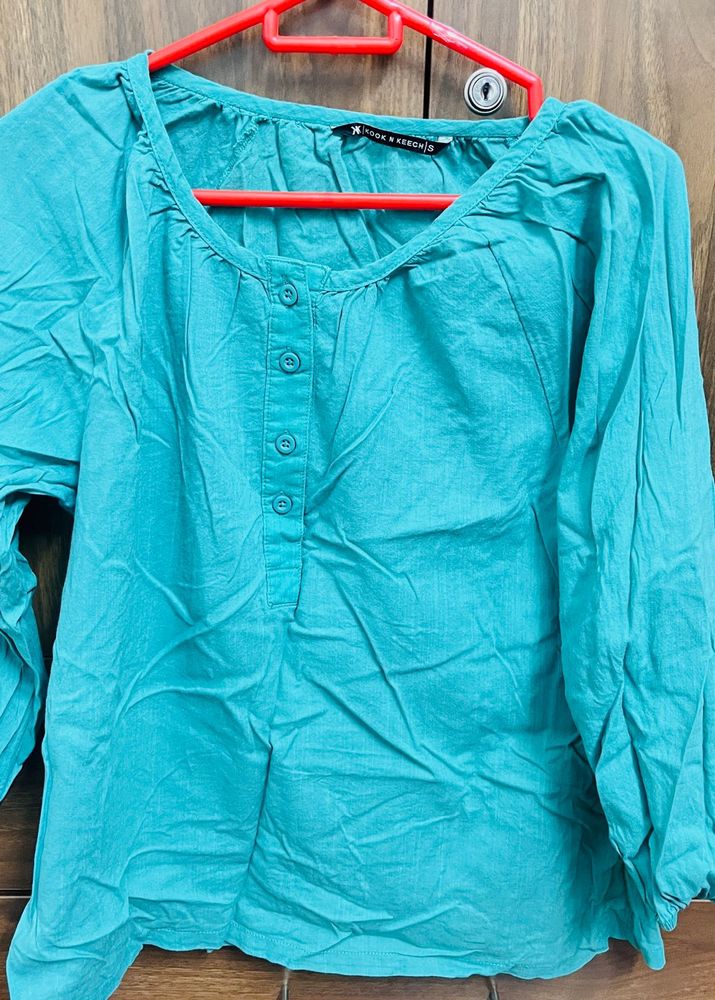 Green Button-Down Top