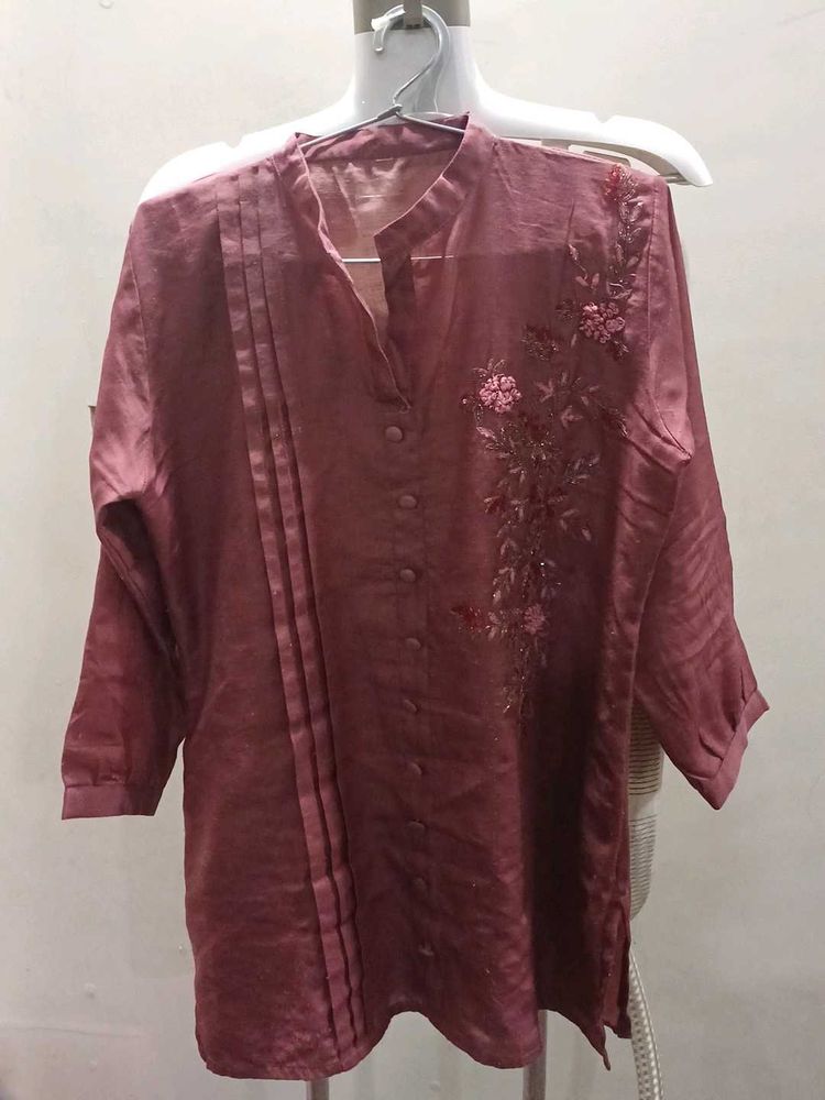 Embroidered Silk Kurta