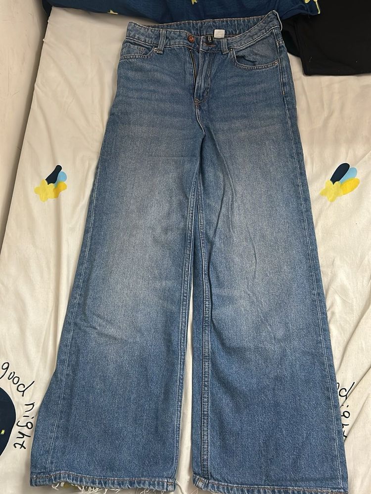 Wide Leg Denim Jeans