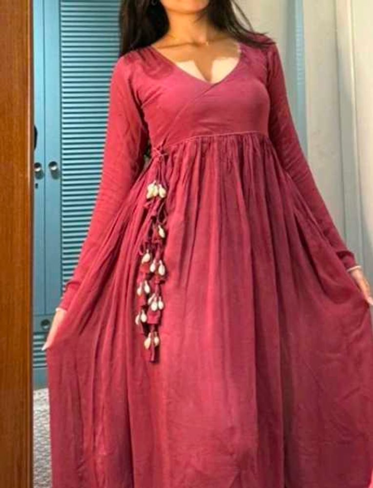 anaya mauve blush georgette long kurti