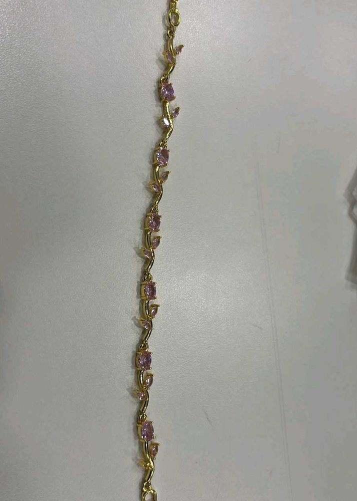 Delicate Floral Pink Stone Bracelet