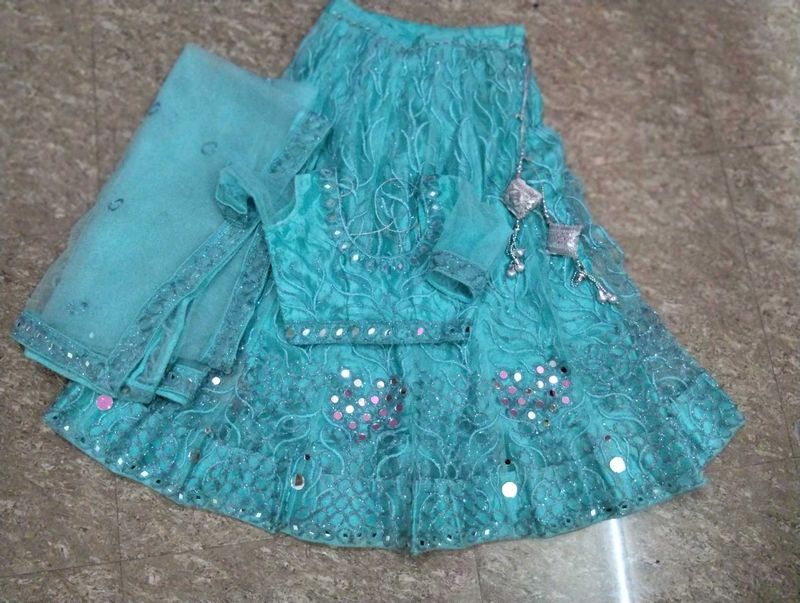 Beautiful Teal Lehenga Choli Set