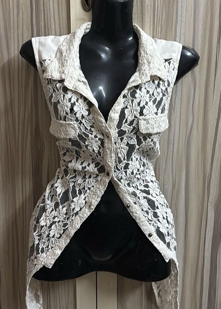 Lace Shirt Cardigan