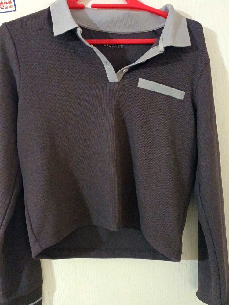Studio Fit Cropped Polo Shirt
