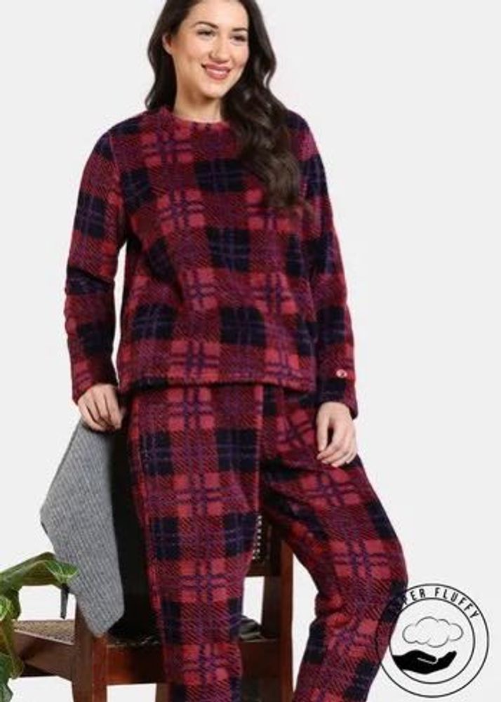 Zivame Cozy Plaid Pajama Set