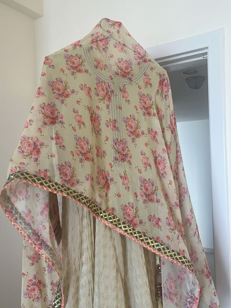 Brand New Floral Kurta Gown with Dupatta