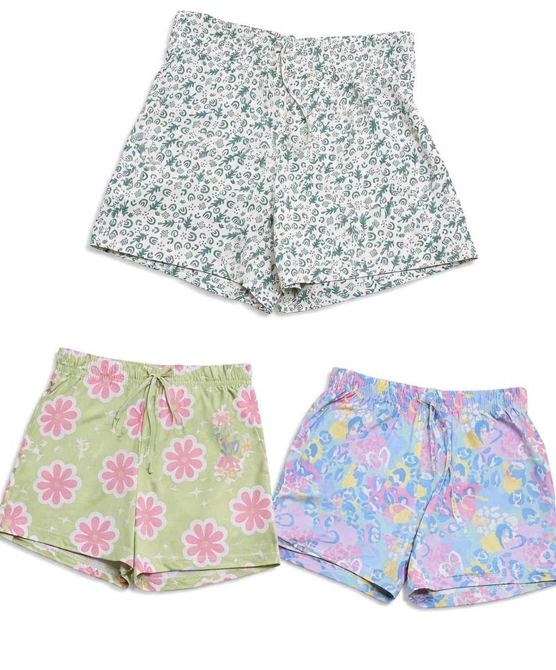 Combo of 3 Cute Floral Pajama Shorts