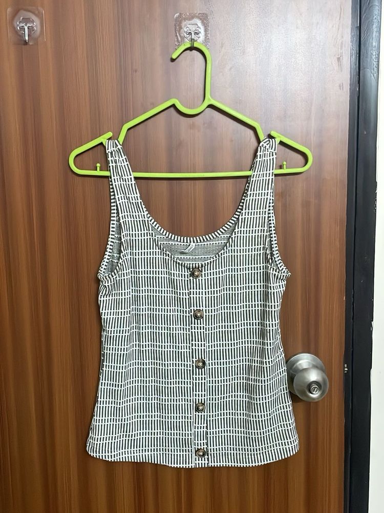 Striped Button-Up Tank Top