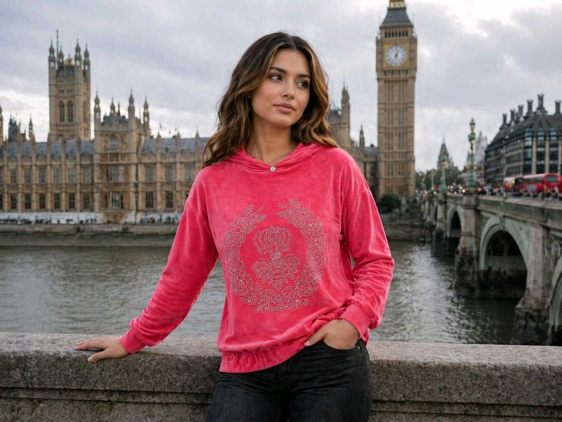 Pink rabbit fur hoody Top