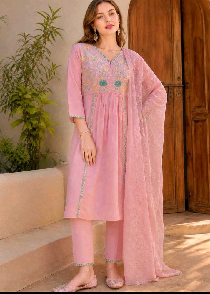 Elegant Pink Kurta Set with Dupatta