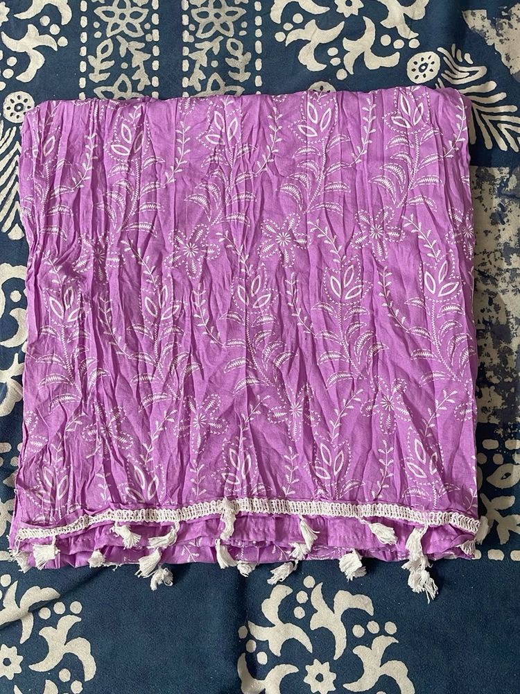 Lavender cotton dupatta