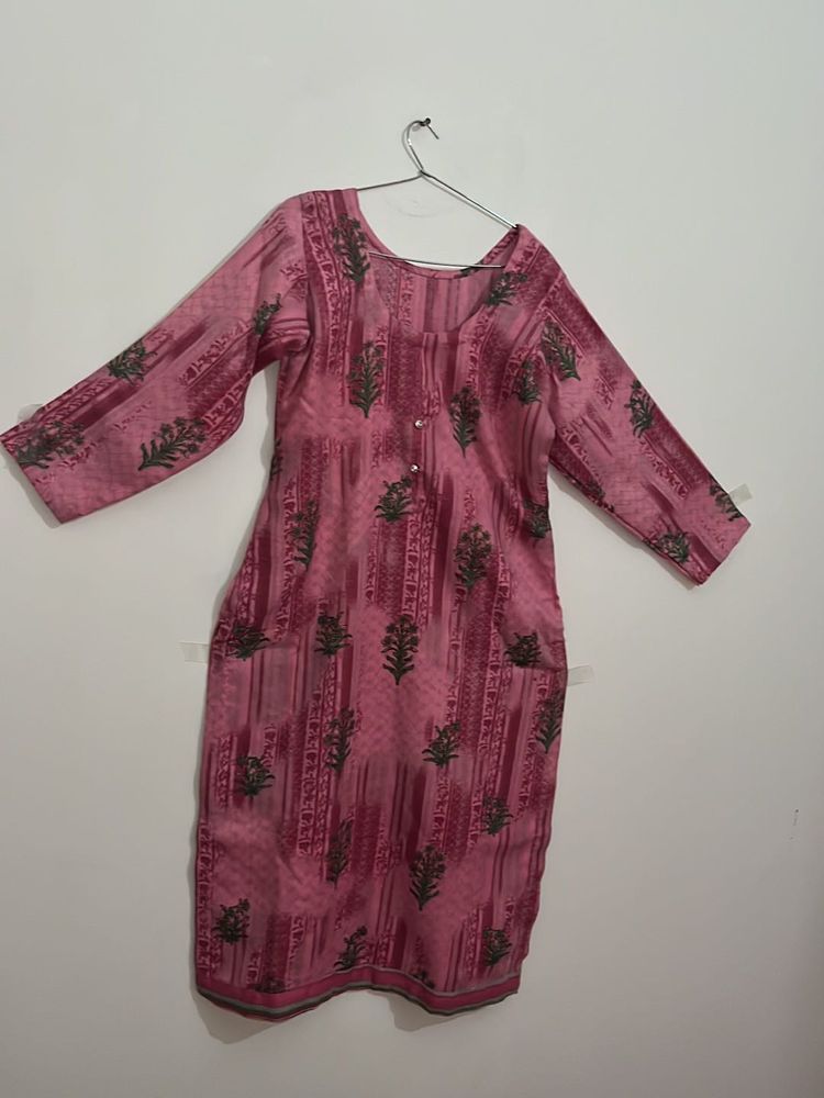 Pink Printed Kurti