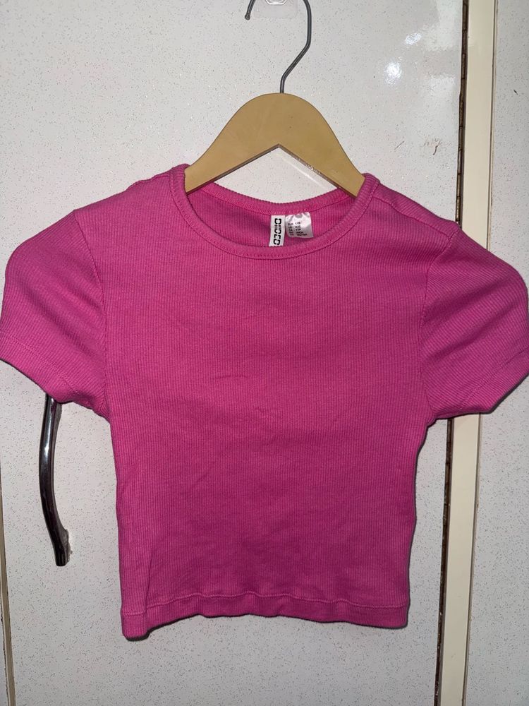 Ribbed Crop Top - Pink