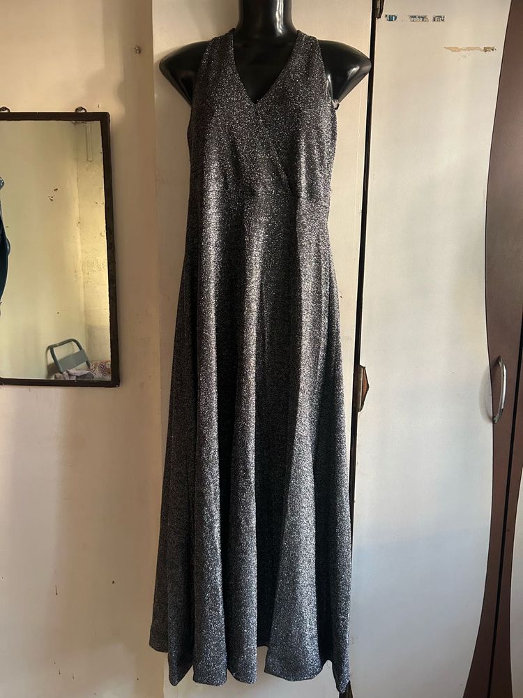 Elegant silver gown with jacket