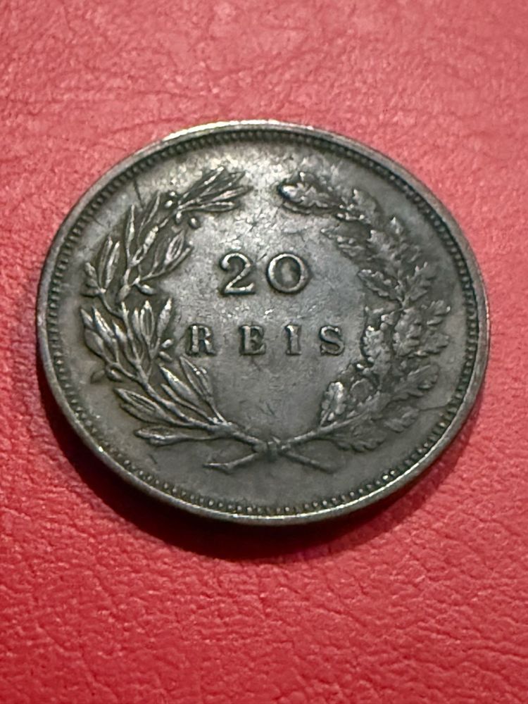 Portugal 1892 20 Reis bronze coin King Ca
