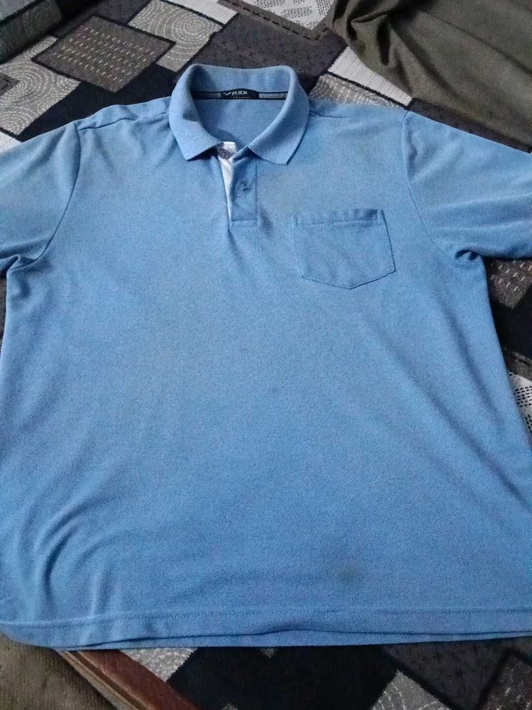 Men's Blue Polo Shirt with Pocket