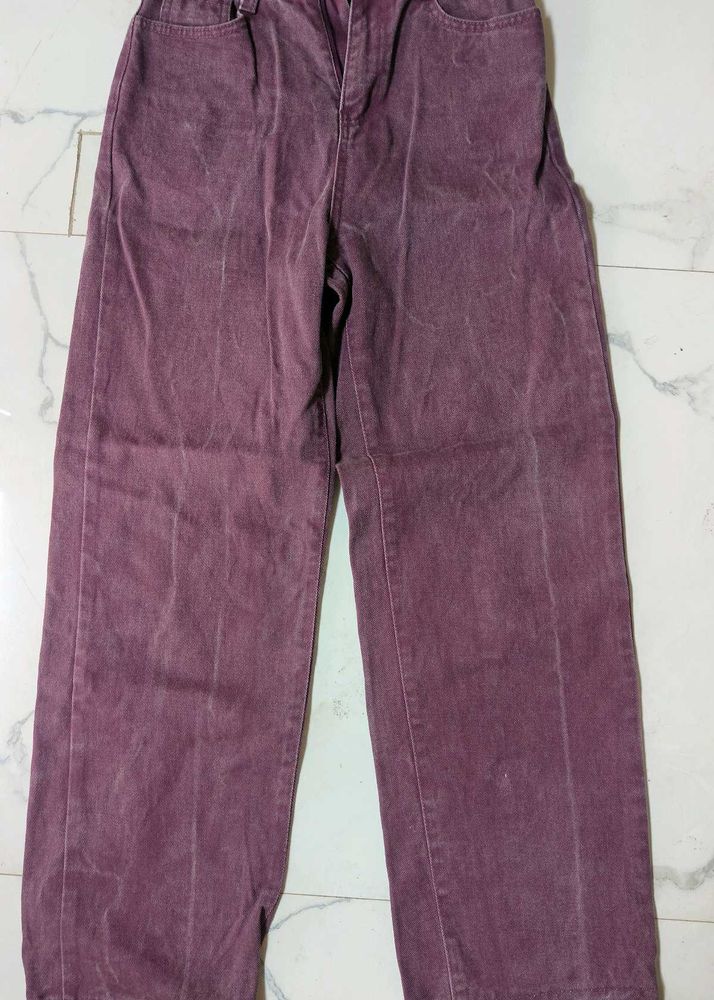 Stylish Purple Wide-Leg Jeans