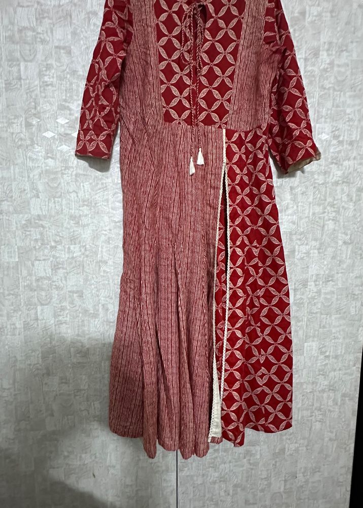 Red Colour Kurta Set