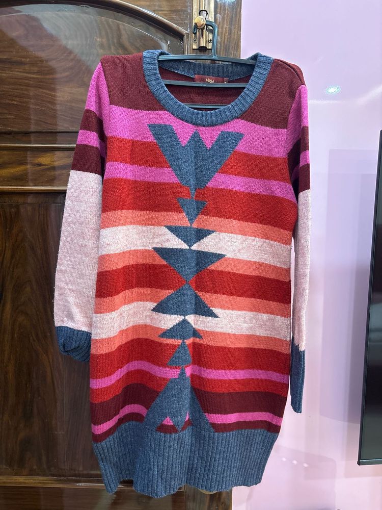 Cozy Striped Sweater Dress