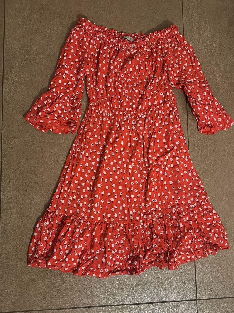 Boho Off-Shoulder Floral Dress