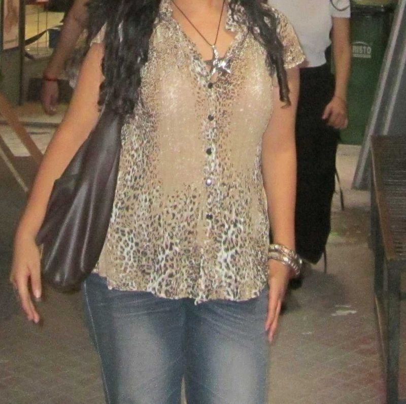 Chic Animal Print Button-Up Top