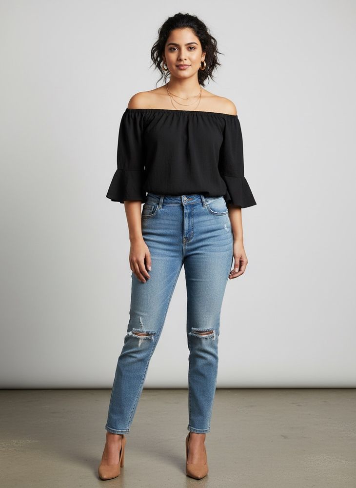 Chic Black Off-the-Shoulder Top