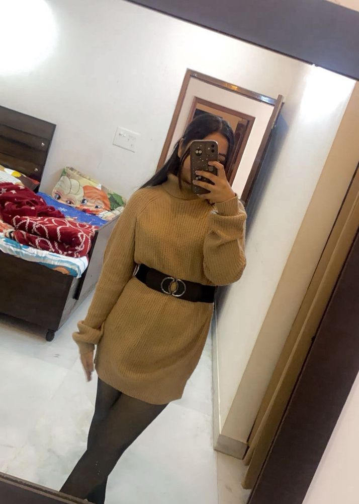 Sweater Dress With Fleece Leggings