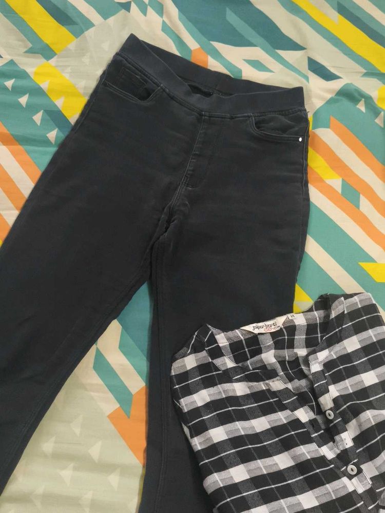 Comfortable Charcoal Black Jeggings Pants