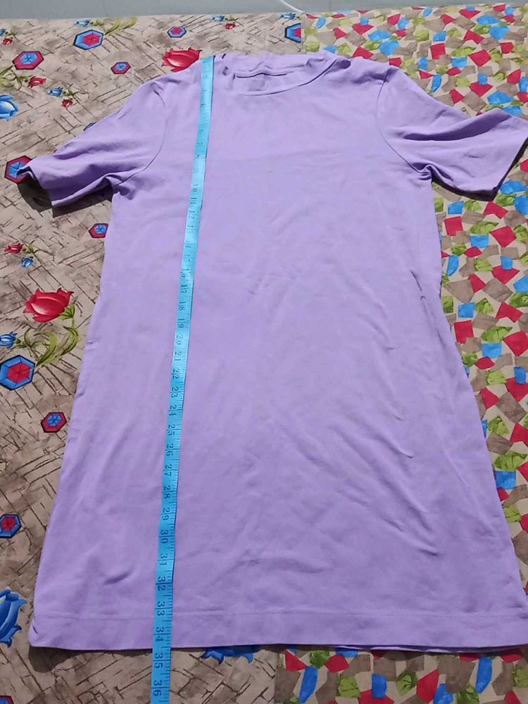 Cottonworld - Lavender Mini T-Shirt Dress