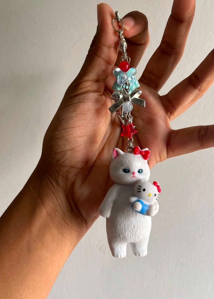 Mofusand × Hello Kitty Charm Keychain