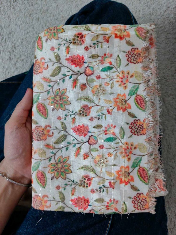 Kalamkari floral print unstitched blouse