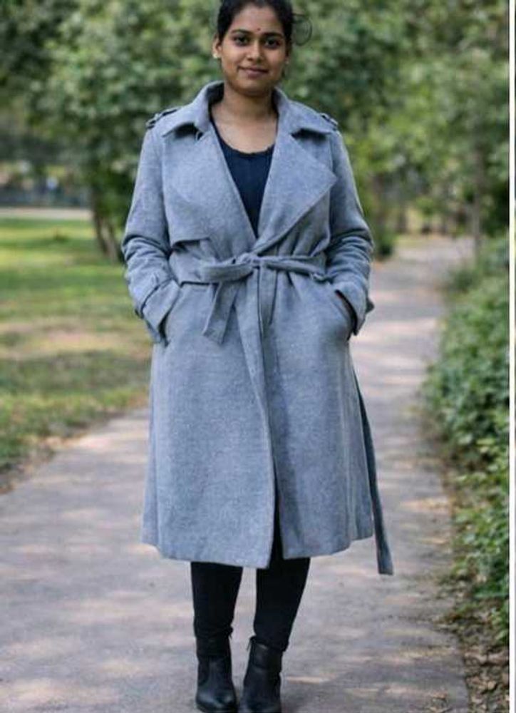 Elegant Grey Trench Coat