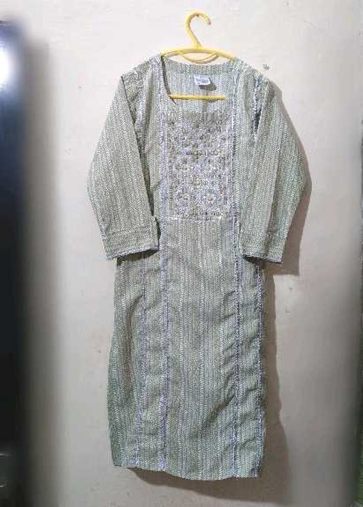 Embroidered Cotton Kurta