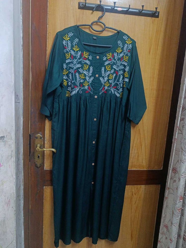 Embroidered Kurta with flared palazzo