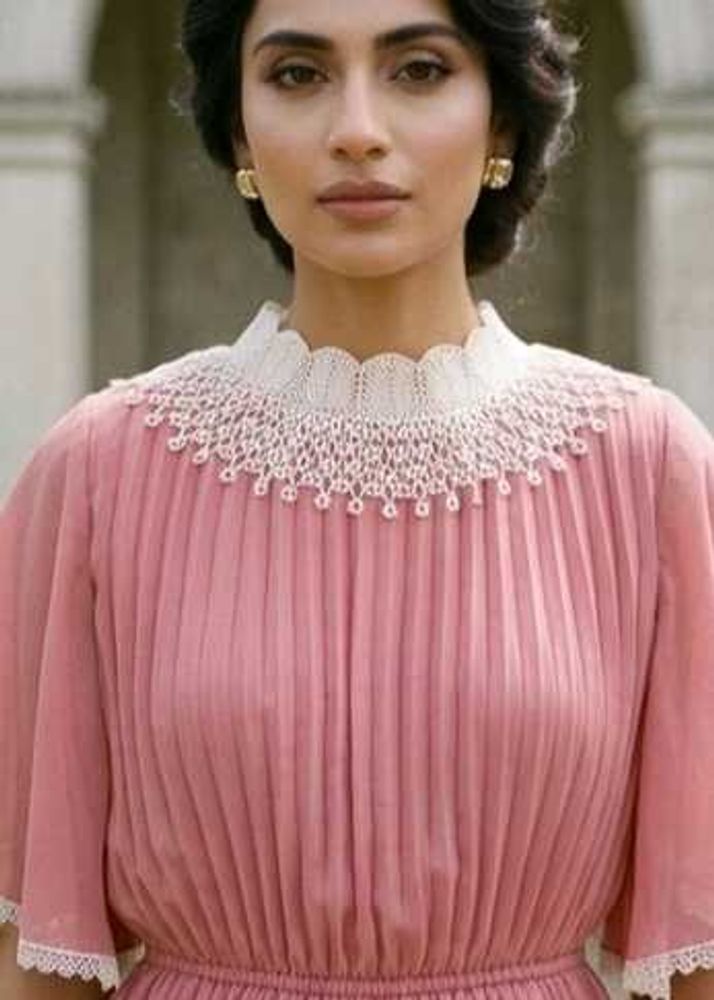 The Vintage Lace-Collar Peplum Top