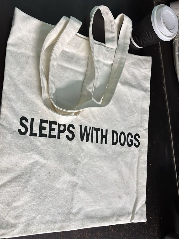 "Sleeps with Dogs" Tote Bag
