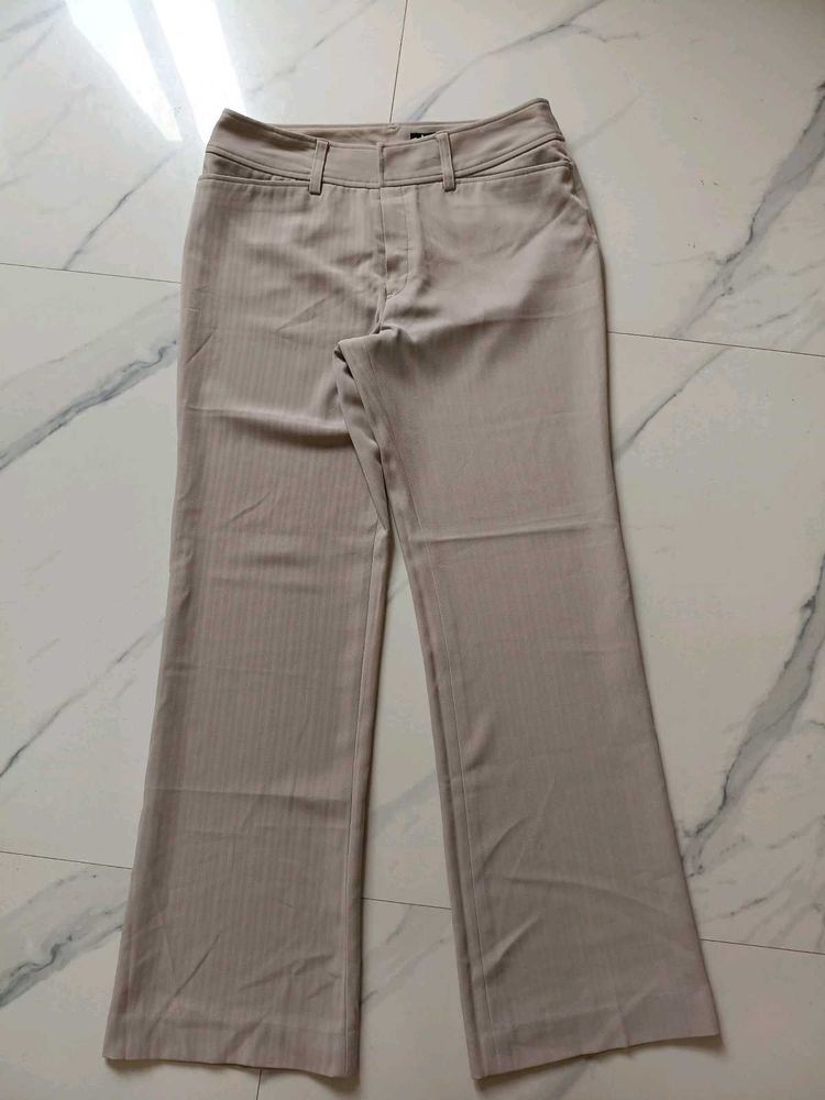 Classic Striped Beige Trousers