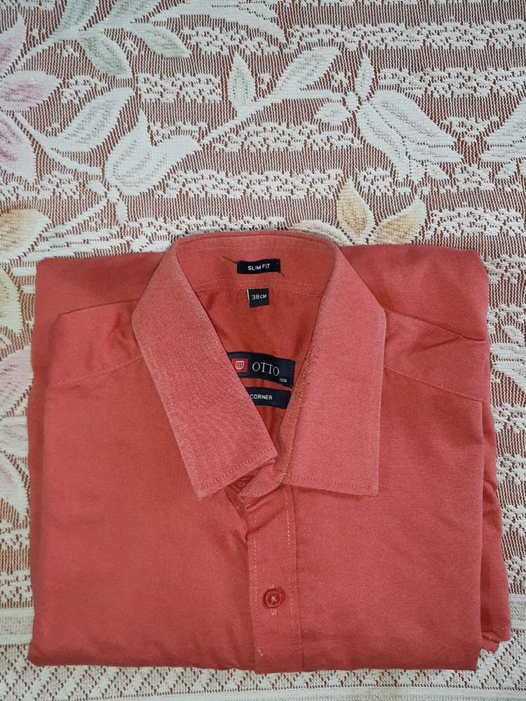 Otto Slim Fit Coral Shirt