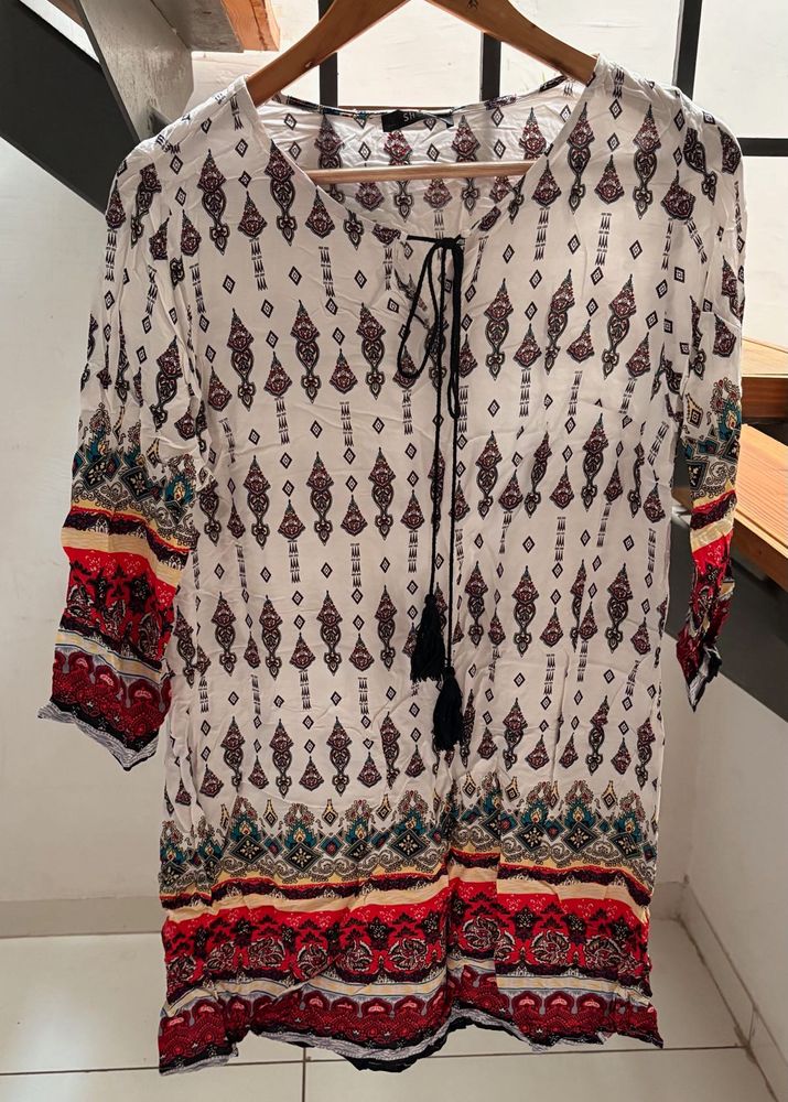Boho Print Tunic Top