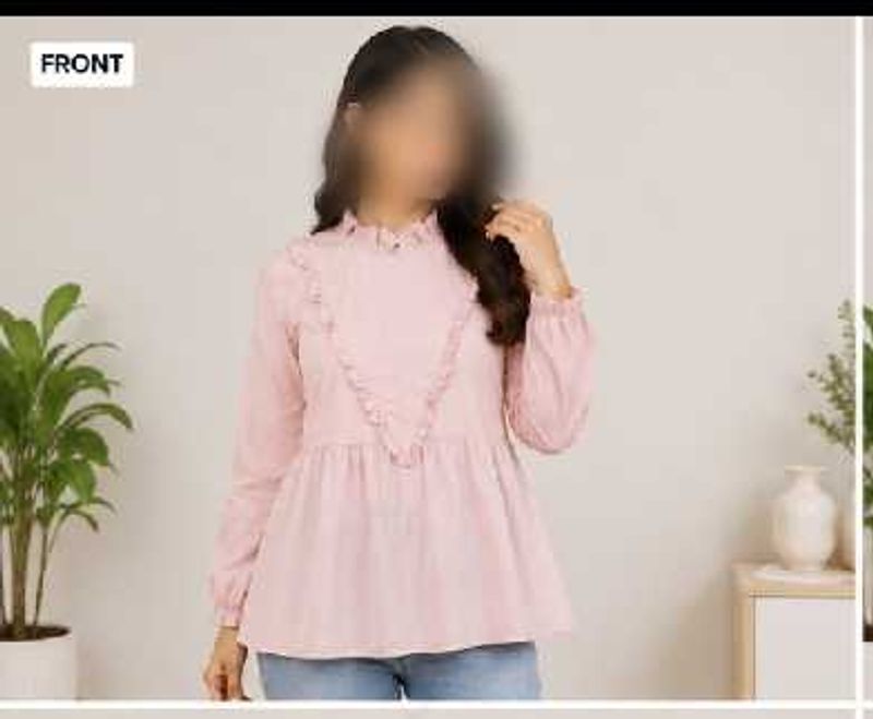 Chic Pink Ruffled Peplum Top