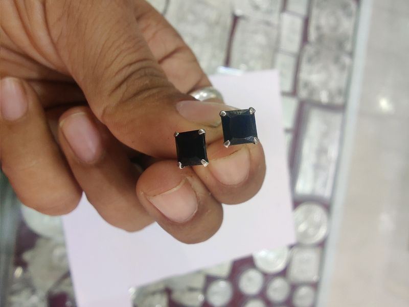 Black Pure Silver Studs