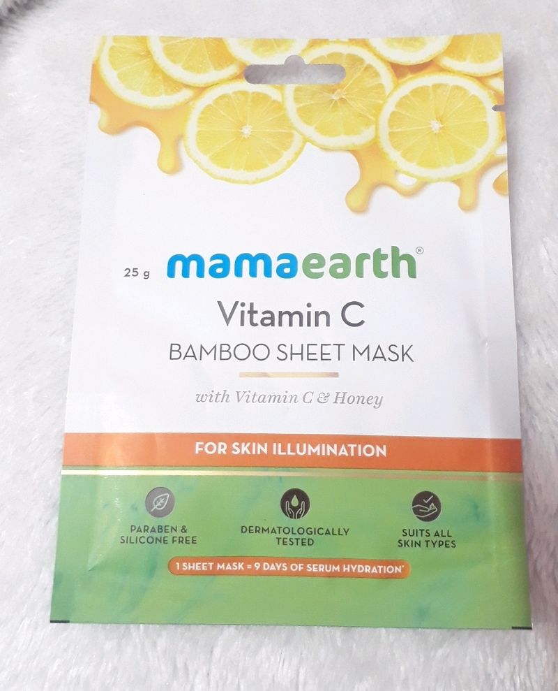 Mamaearth Vitamin C Bamboo Sheet Mask with Vitami