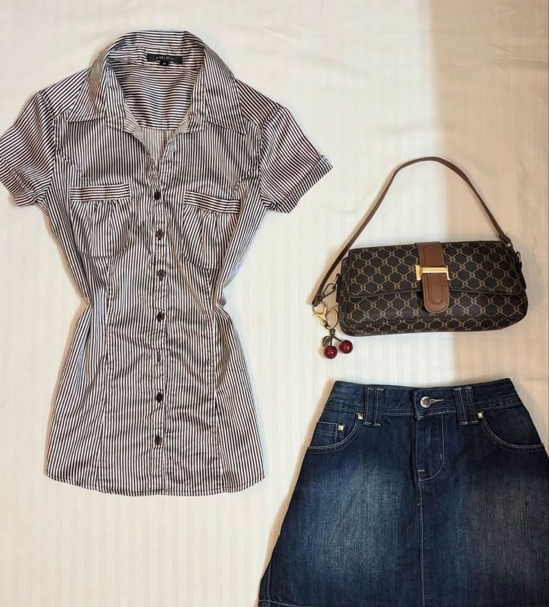 Striped Button-Up Blouse