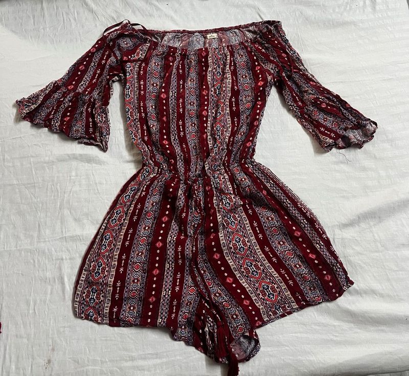Hollister Burgundy Romper