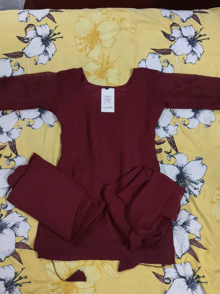 Maroon Kurta and Palazzo Set