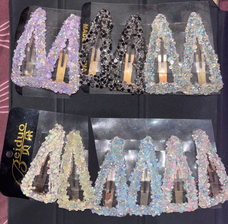 Sparkling Rhinestone Hair Clips Set